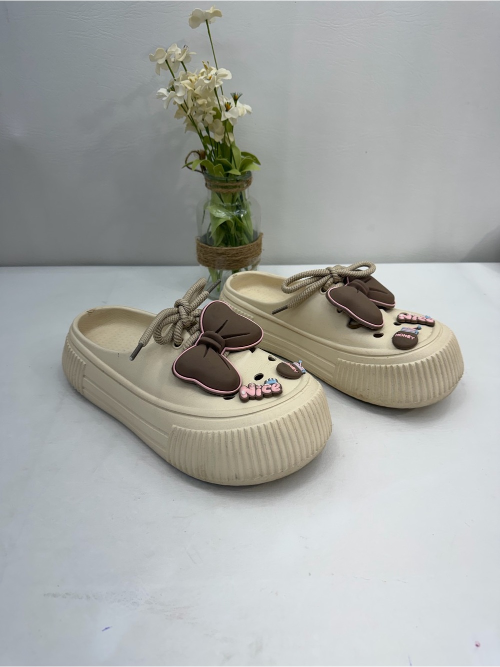 Bow Decor Platform clogs